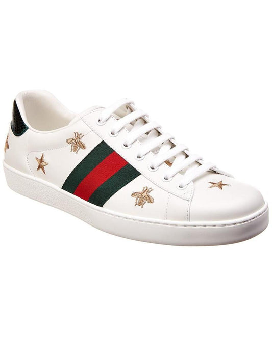 Gucci Ace Embroidered Bee Leather Sneaker