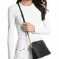 Jet Set Travel Medium Logo Dome Crossbody Bag (Vanilla) In Black/ Gold