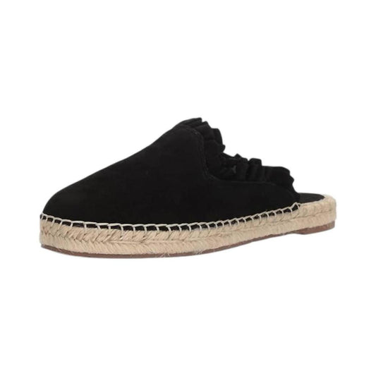 Women's Laila Suede Mule In Black Kid Suede
