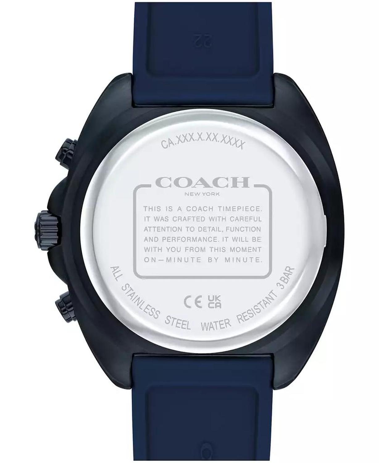 Men's Charter Blue Silicone Strap Watch 44.5mm