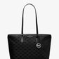 Sheila Large Woven Logo Nylon Tote Bag