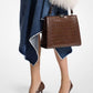 Simone Crocodile Embossed Leather Satchel