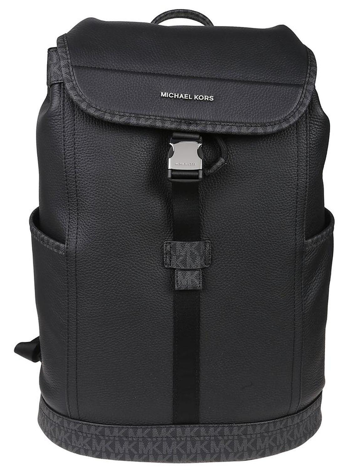 Michael Kors Hudson Logo Plaque Flap Backpack