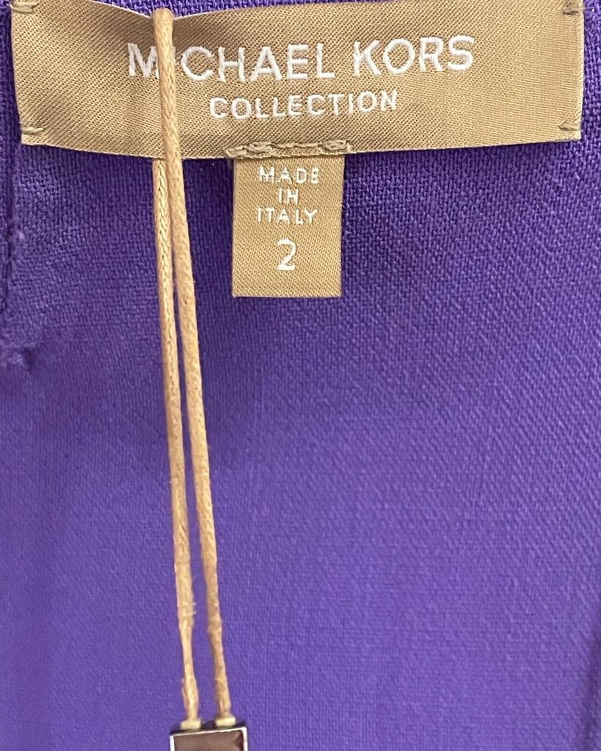 Sleeveless Shift Dress in Purple Wool