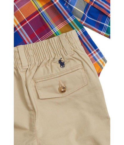 Plaid Cotton Shirt & Chino Pants Set (Infant)