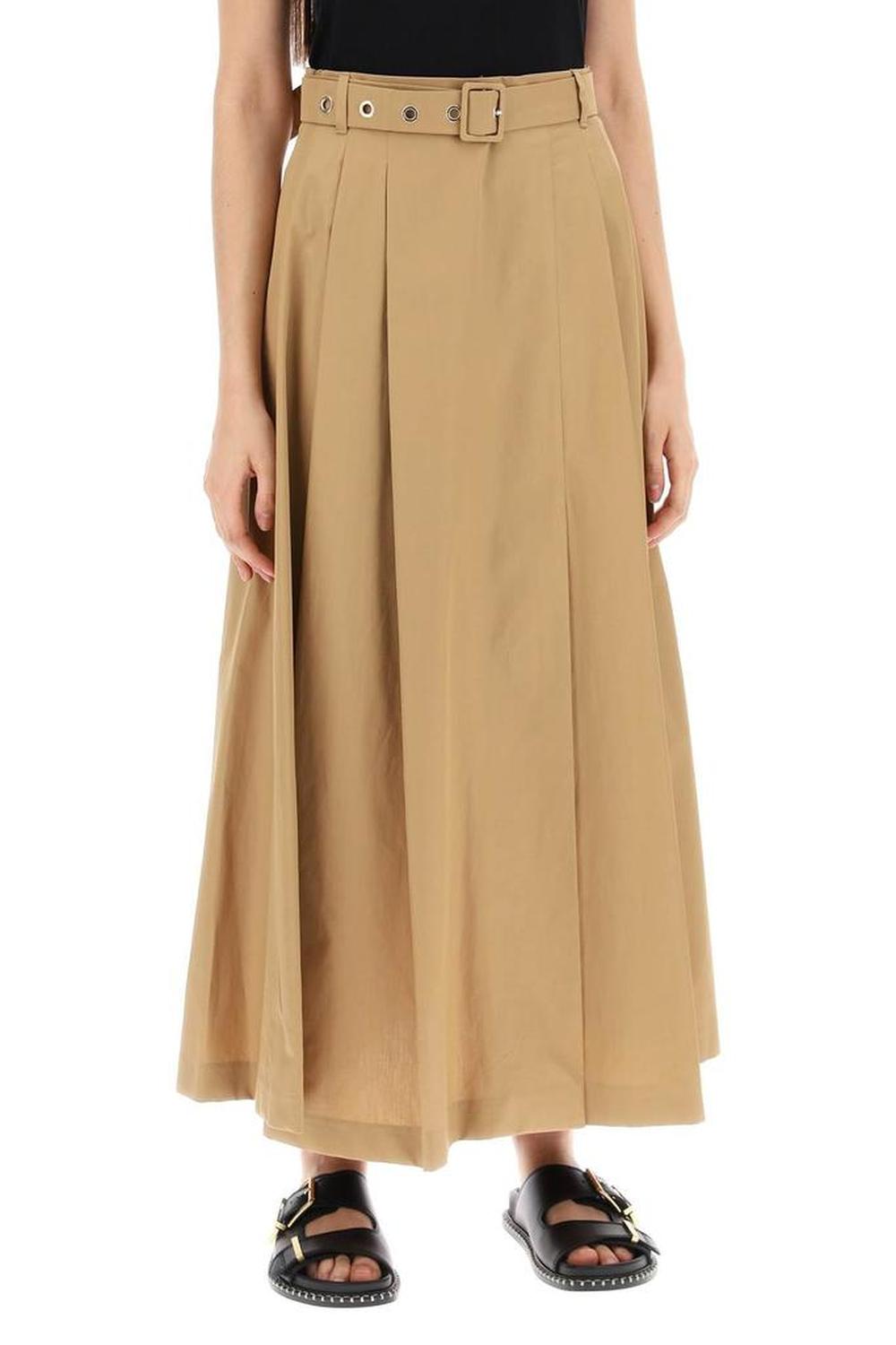 S Max Mara "gilda Cotton Poplin Skirt"