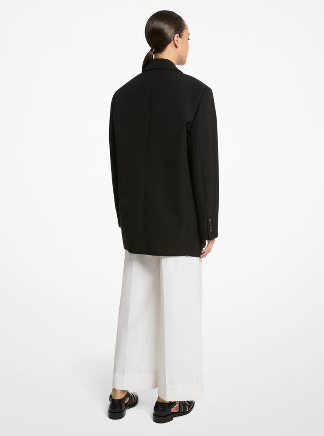 Oversized Wool and Cotton Gabardine Blazer