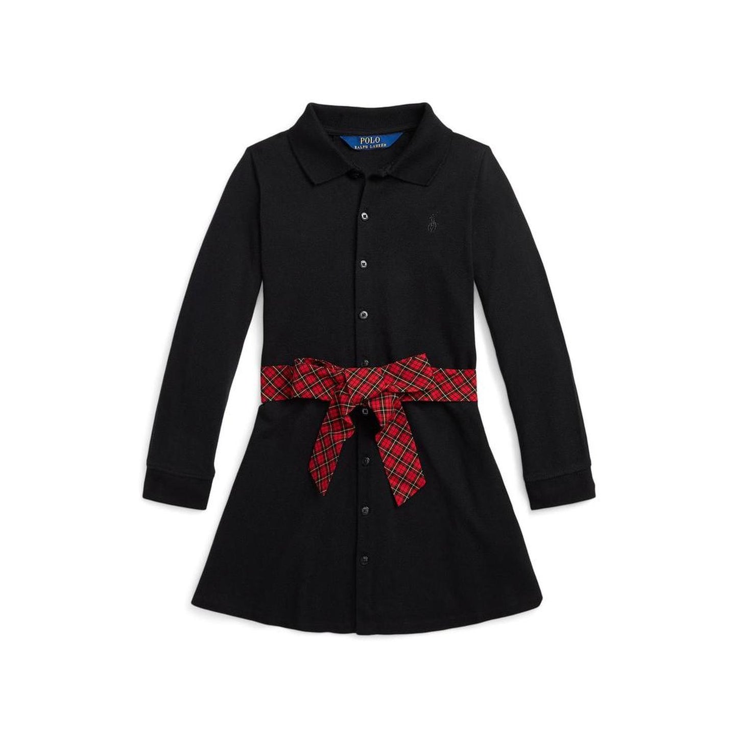 Plaid-Sash Knit Oxford Dress (Toddler/Little Kids)