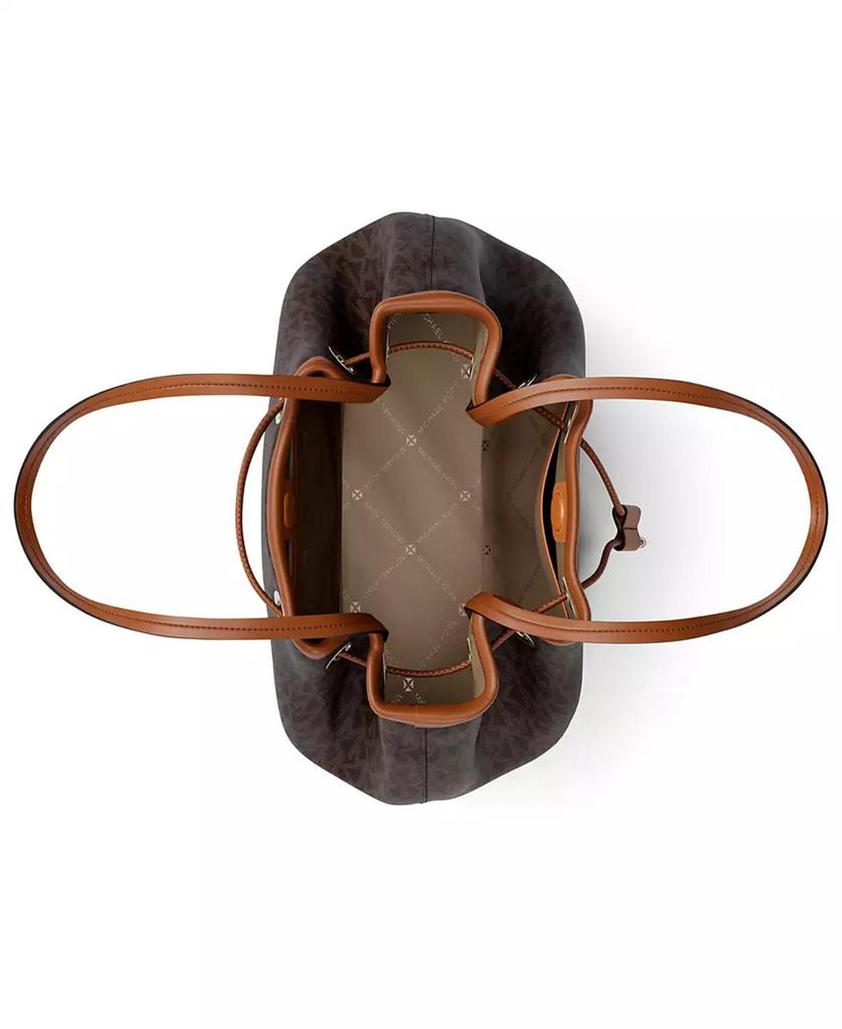 Michael Kors Women's Medium Signature Logo Bucket Messenger Handbag