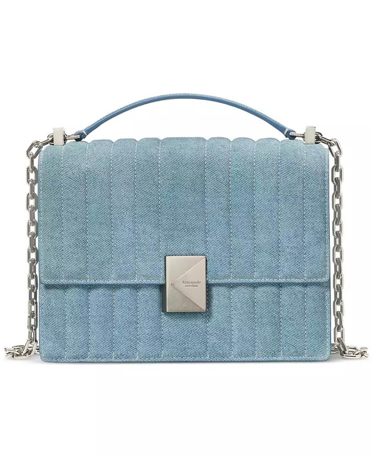 Deco Denim Chain Leather Shoulder Bag