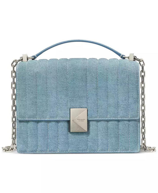 Deco Denim Chain Leather Shoulder Bag