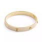 Signature Faux Stone Tea Rose Enamel Bangle Boxed Bracelet