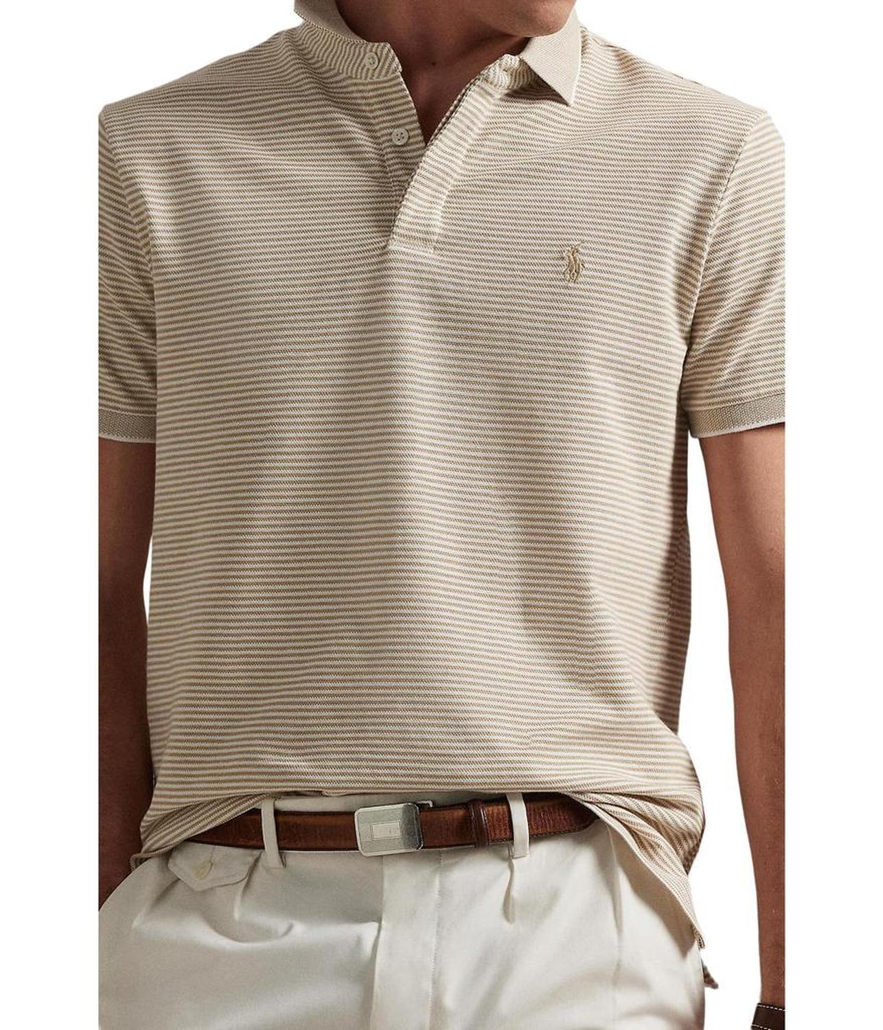 Custom Slim Fit Stretch Oxford Mesh Polo