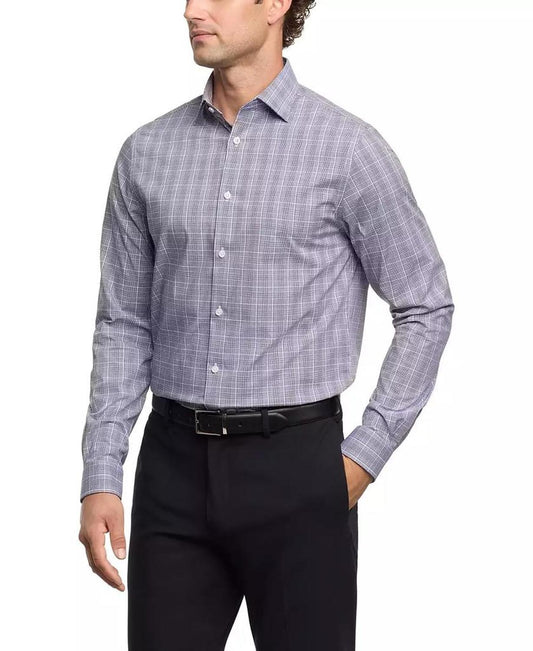 Men's Regular Fit Comfort Stretch Check Dress Shirt