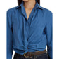 Twist-Front Broadcloth Cropped Shirt