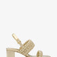 Audrina Metallic Woven Block Heel Sandal