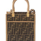 FENDI Sunshine Mini FF Jacquard & Leather Tote