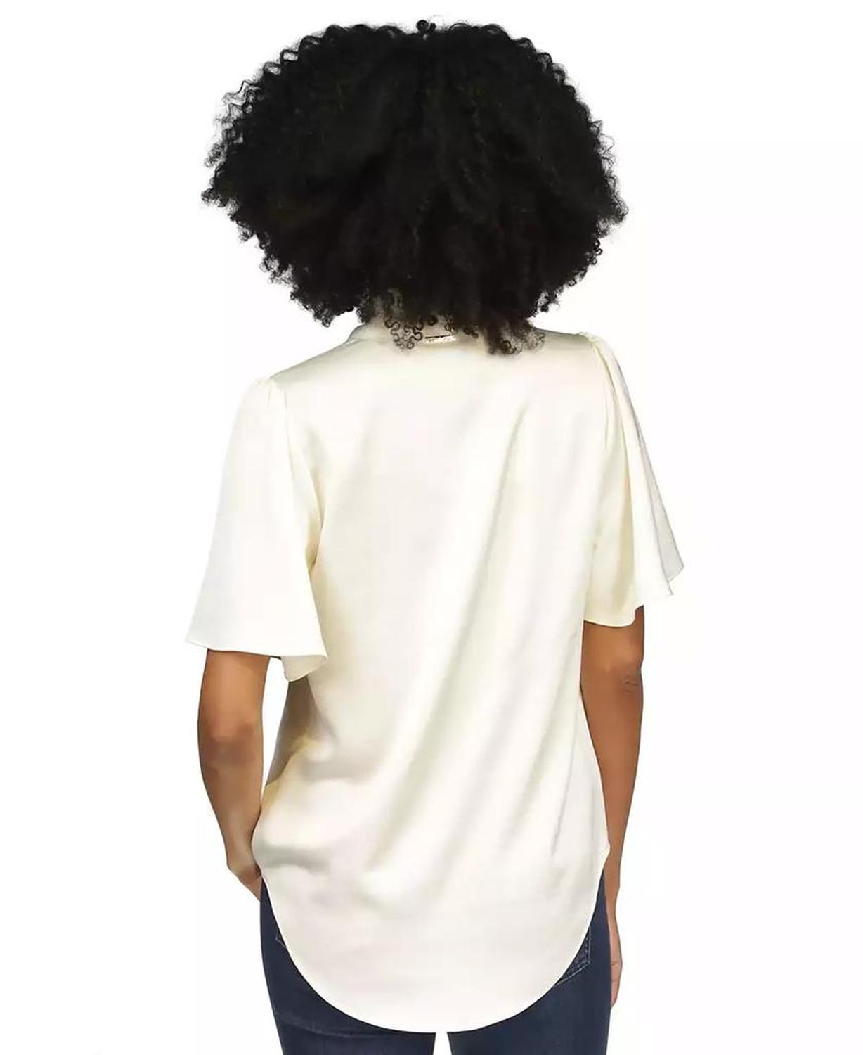 MICHAEL Women's Satin V-Neck Top