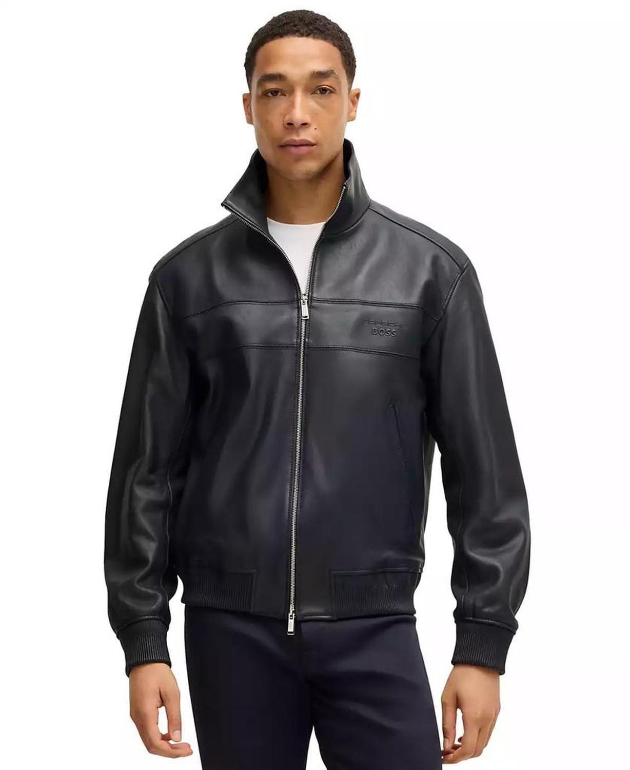 x Porsche Men's Regular-Fit Leather Jacket