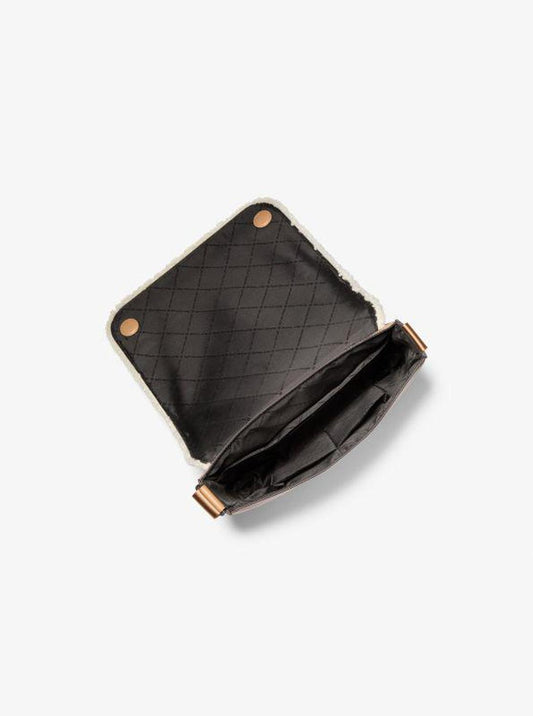 Cooper Suede and Sherpa Messenger Bag