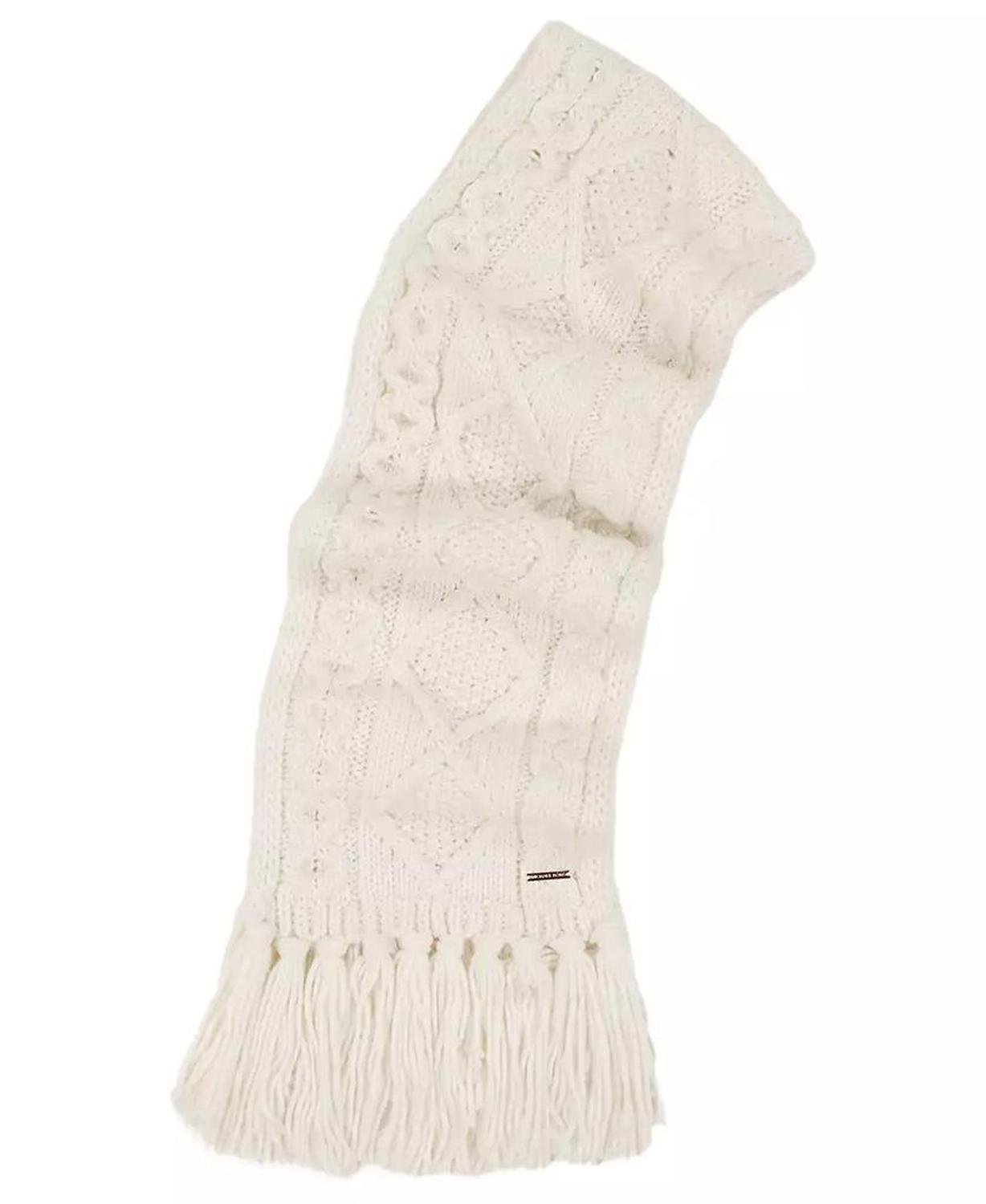 Women's Diamond Cable Fringe Scarf