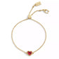 Faux Stone Halo Stone Heart Slider Bracelet