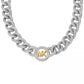 Two Tone Pavé Logo Chain Necklace