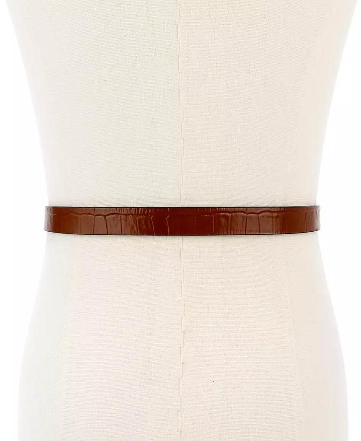 Logo Skinny Leather Belt