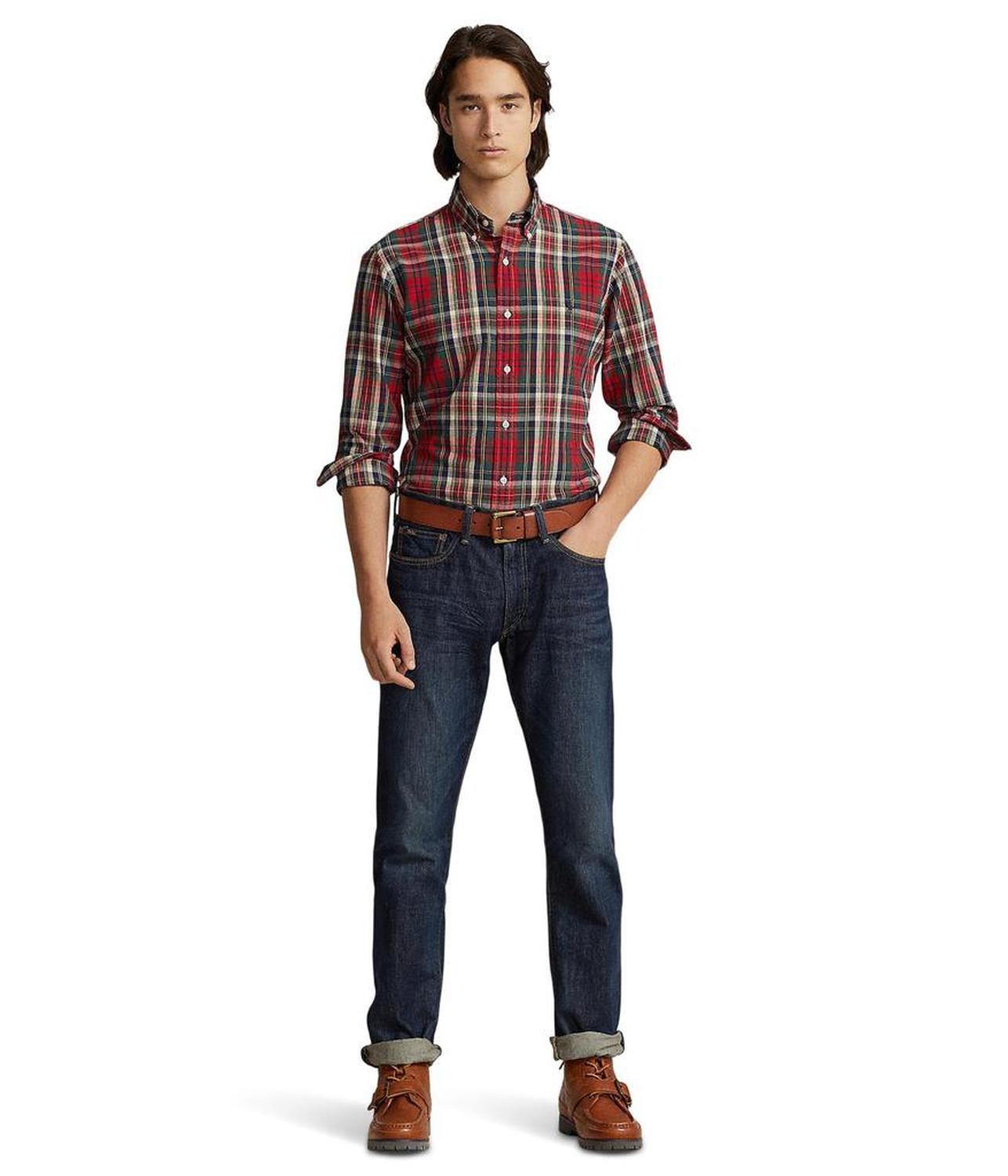 Classic Fit Plaid Oxford Shirt