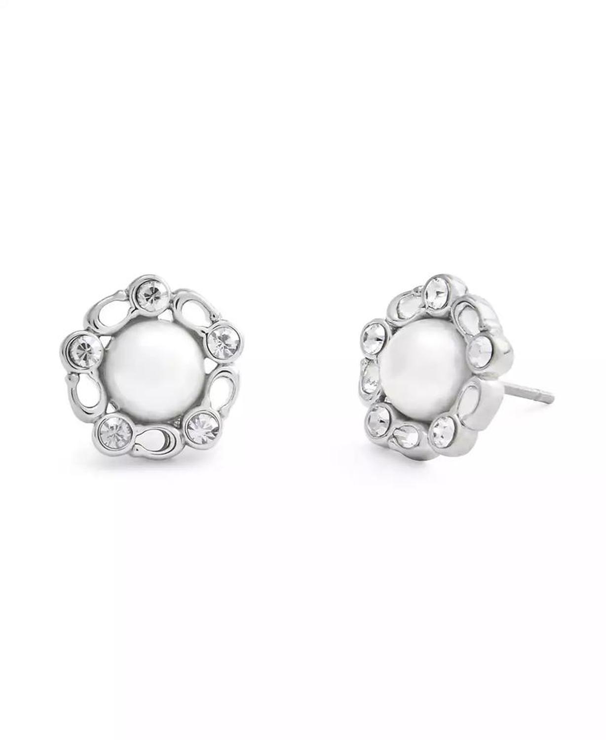 Faux Stone Signature Heritage Cultivated Pearl Stud Earrings