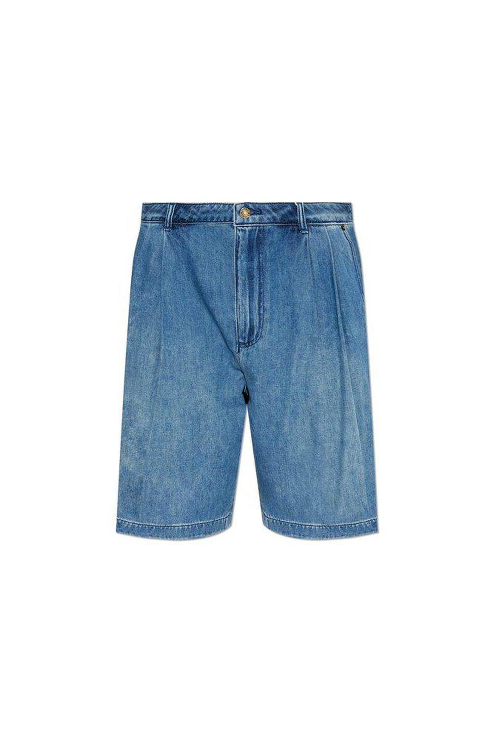 Michael Michael Kors Pleated Bermuda Denim Shorts