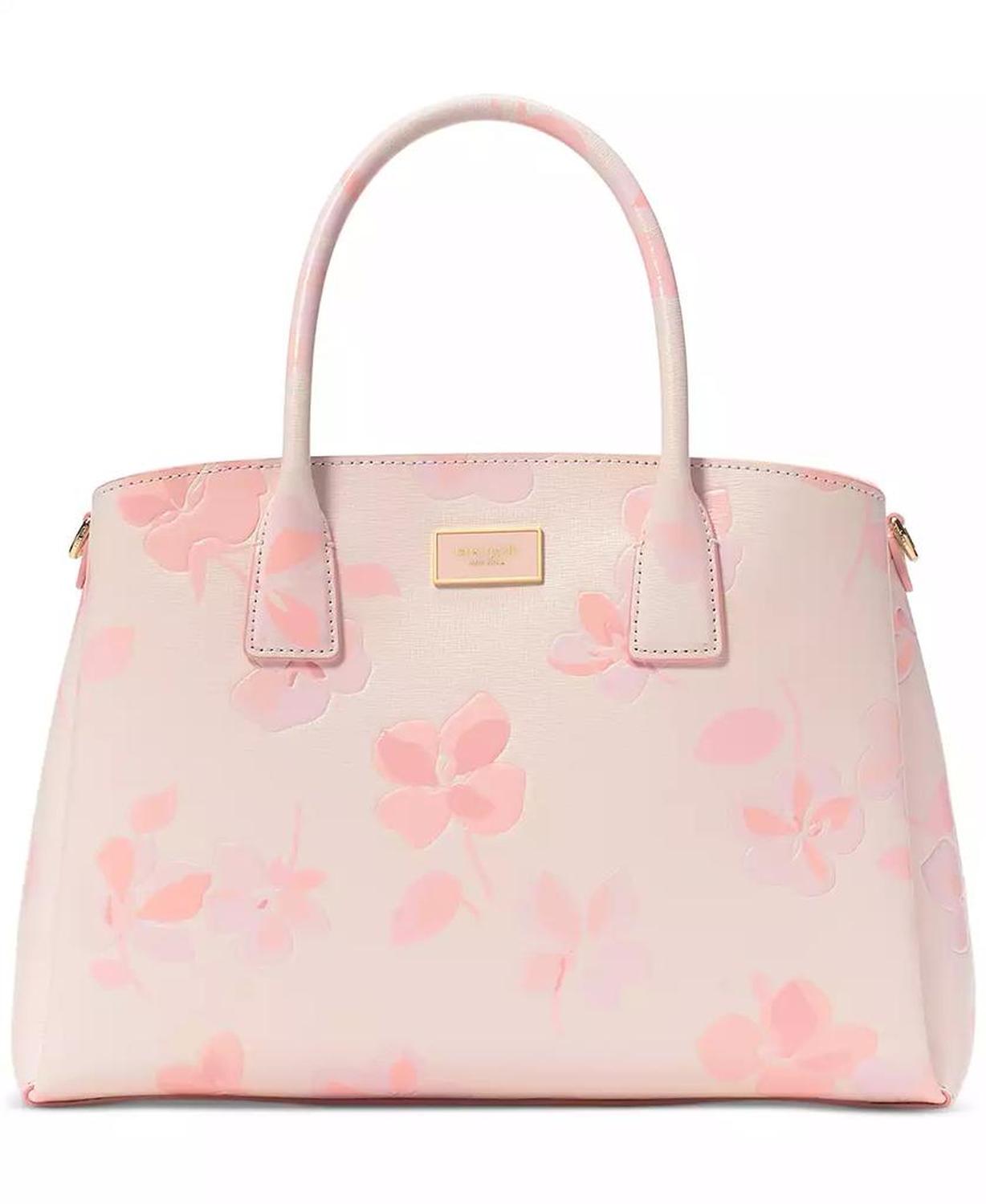 Serena Spring Pansies Leather Satchel