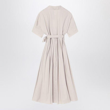 S Max Mara Women's Ecru Wrap Dress In Stretch Poplin