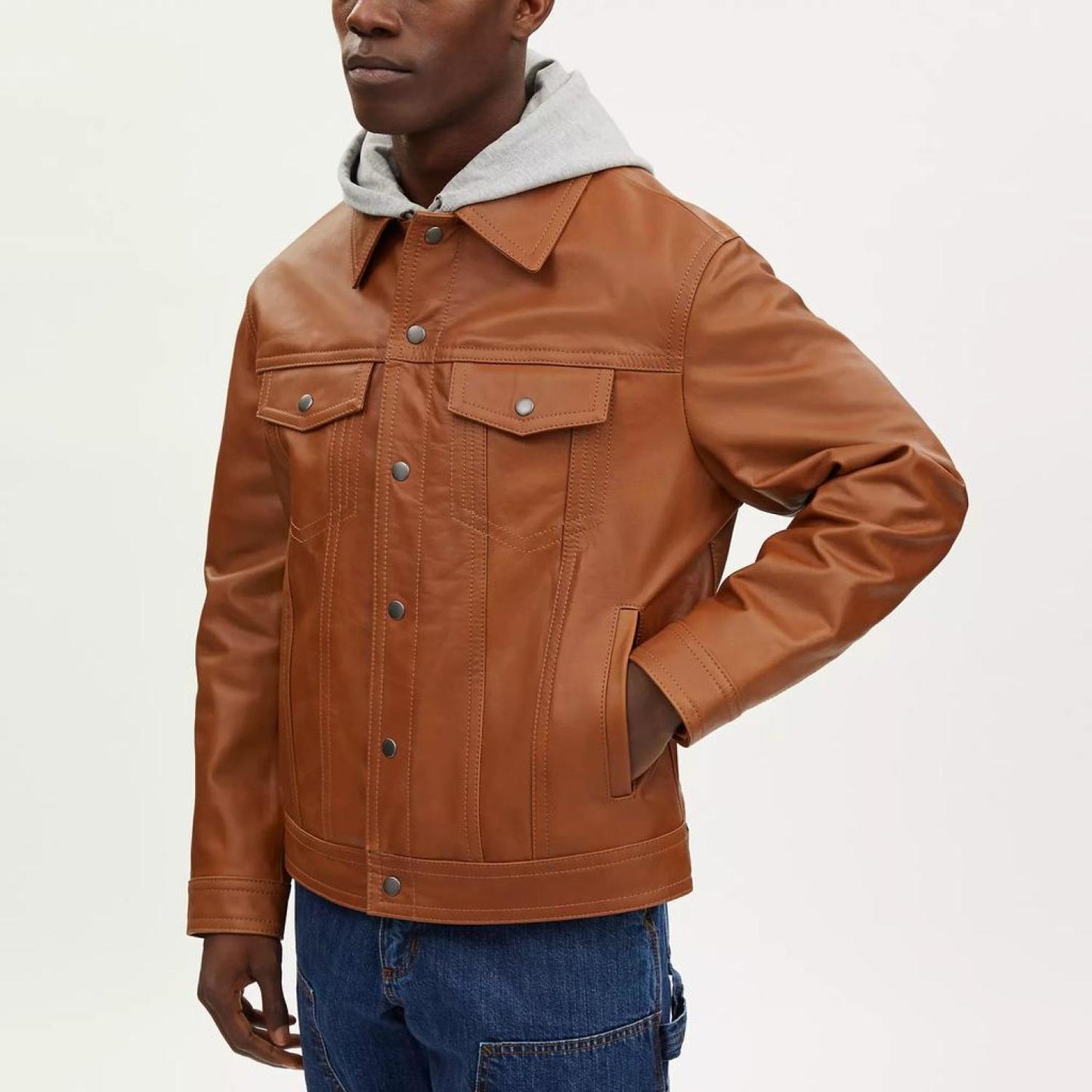 Coach Outlet Leather Trucker Jacket