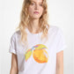 Sequined Lemon Organic Cotton Jersey T-Shirt