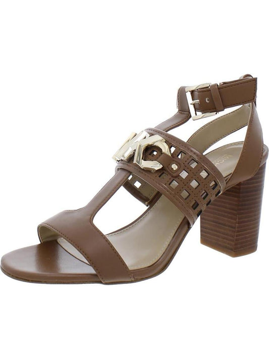 Womens Faux Leather Open Toe Ankle Strap