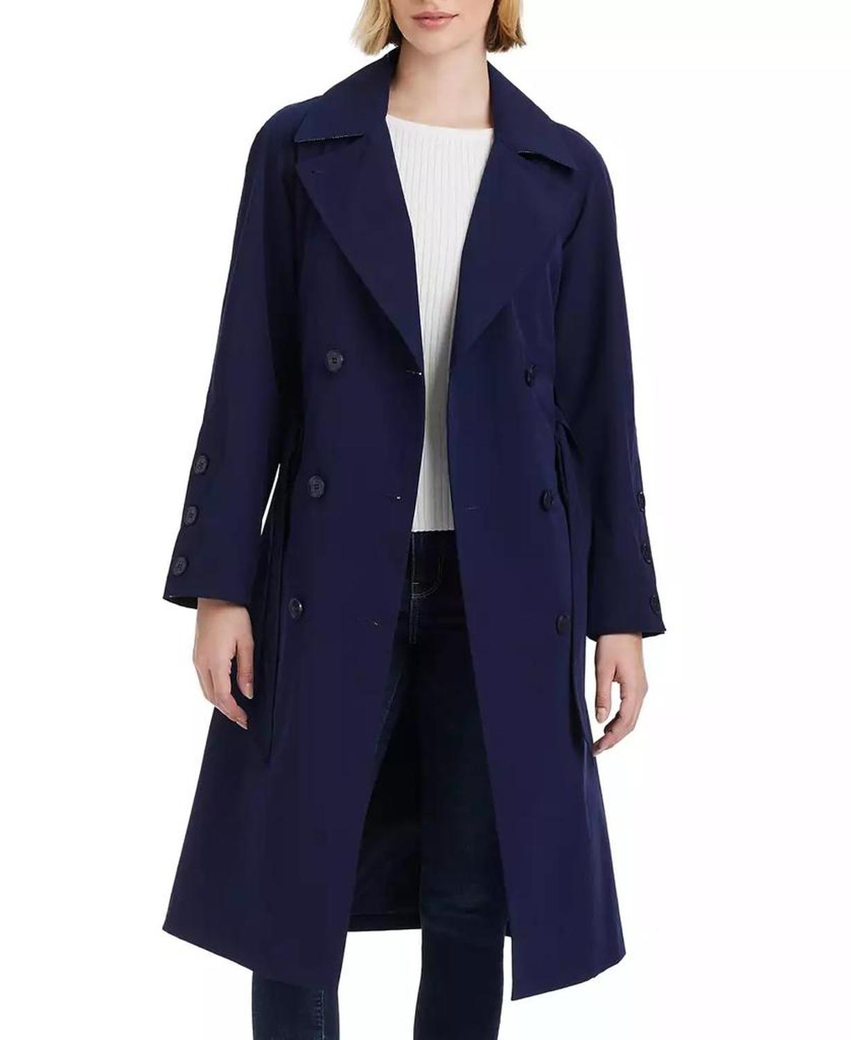 Women's Long Double-Breasted Trench Coat