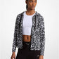 Leopard Logo Stretch Recycled Nylon Zip-Up Hoodie