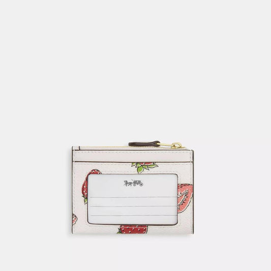 Mini Skinny Id Case With Strawberry Print