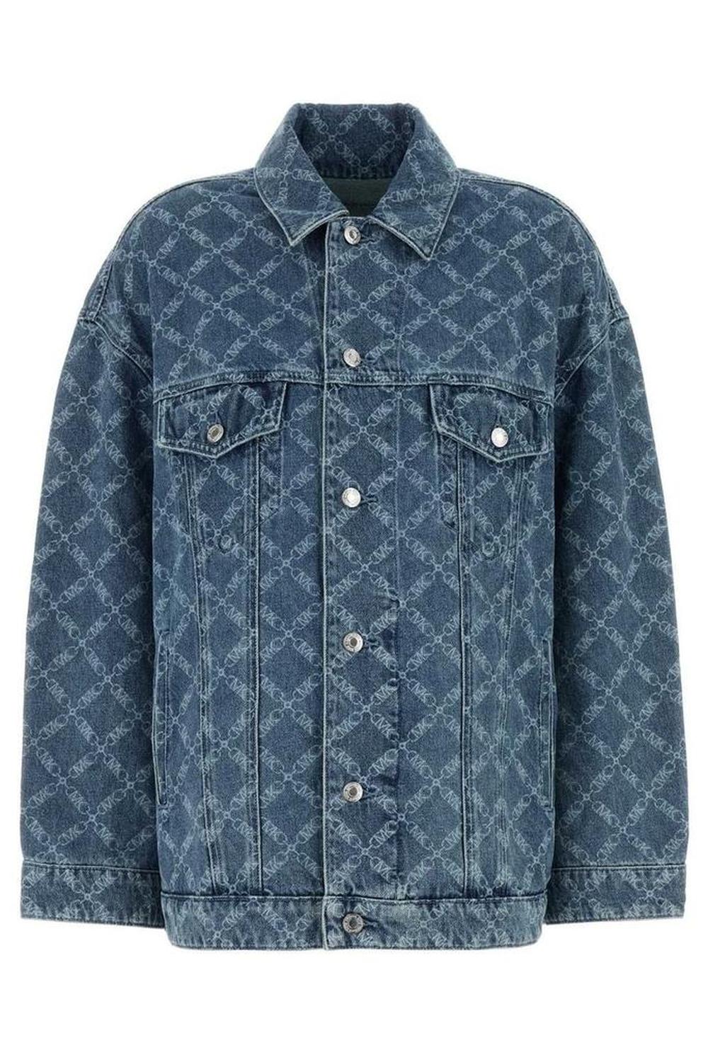 Michael Michael Kors Empire Diamond Jacquard Oversized Denim Jacket