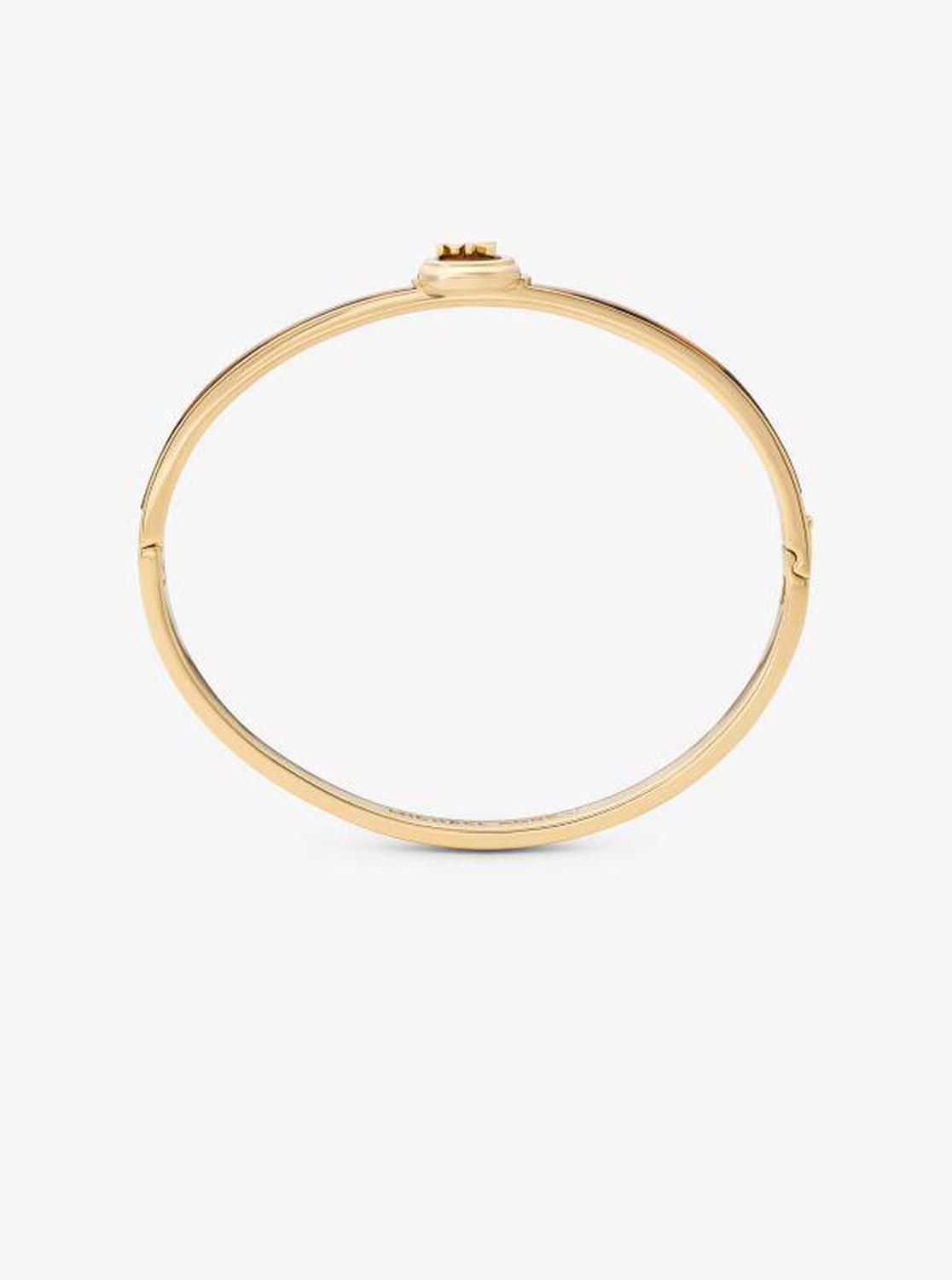 Gold-Tone Plated Lock Tortoise Bangle