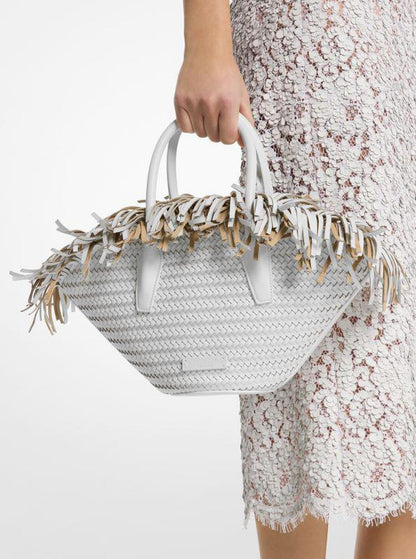 Sardinia Mini Hand-Woven Leather Basket Tote Bag