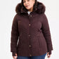 Plus Size Faux-Fur-Trim Hooded Puffer Coat, Exclusively at Macy's