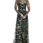Marchesa Notte Embroidery On Tulle Gown