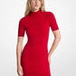 Logo Jacquard Knit Mock Neck Dress