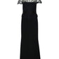Marchesa Notte Lace Gown in Black Polyester