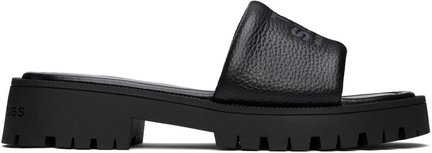 Black 'The Lug Sole Slide' Sandals