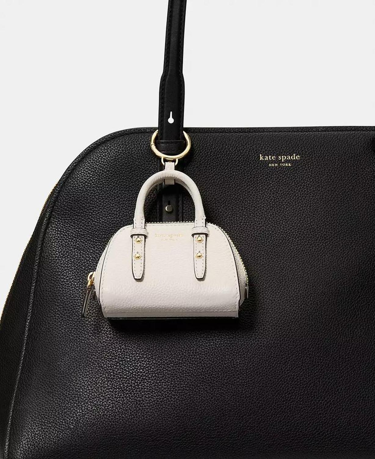 Pebbled Leather Nano Carryall Bag Charm