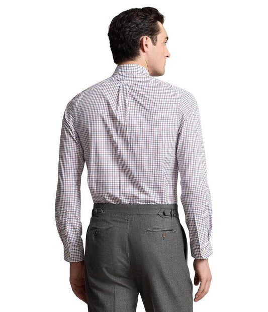 Classic Fit Plaid Stretch Poplin Shirt