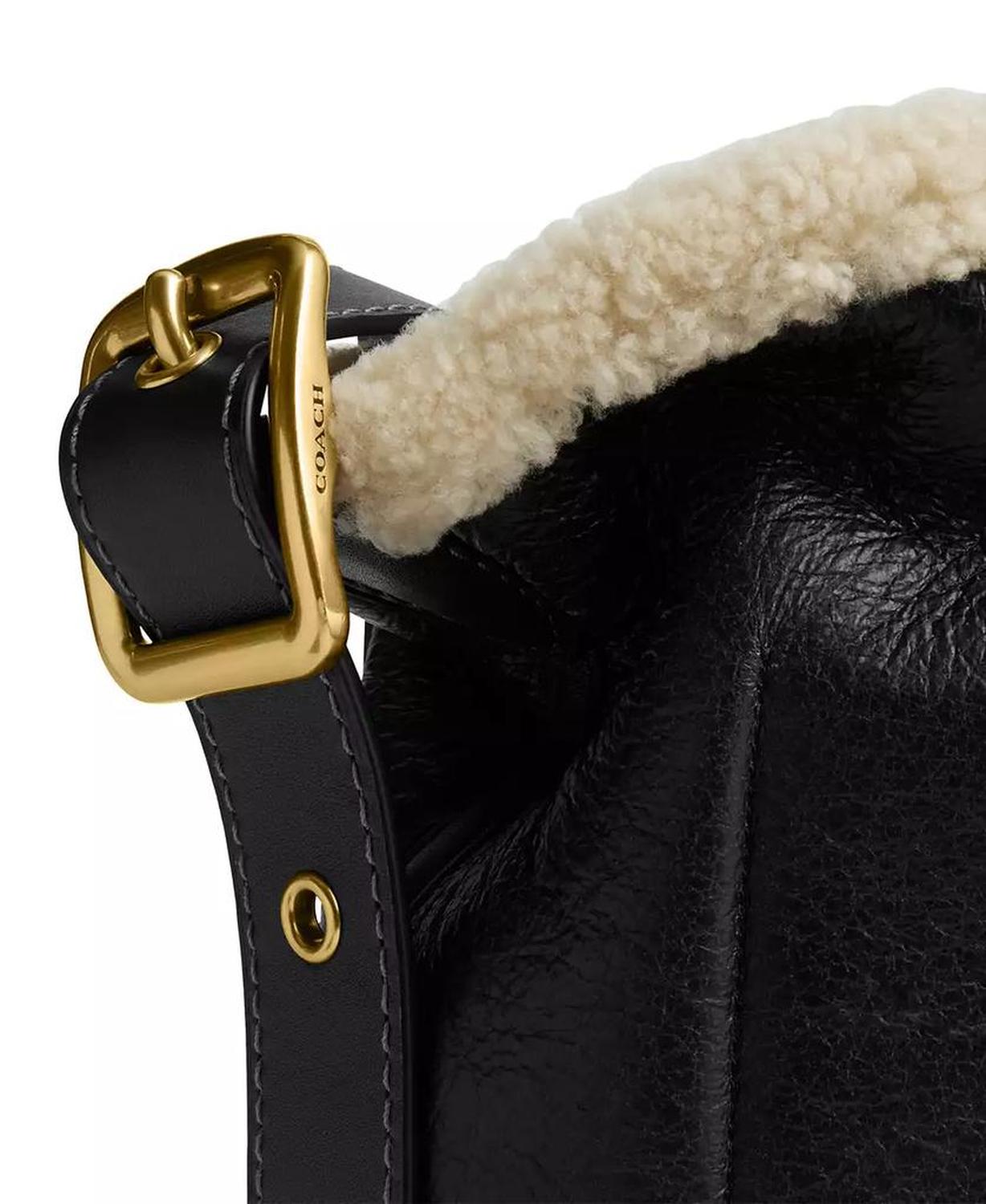 Bleeker Medium Shearling Trim Bucket Bag